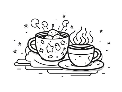 Kids Hot Cocoa Coloring Fun Coloring Page