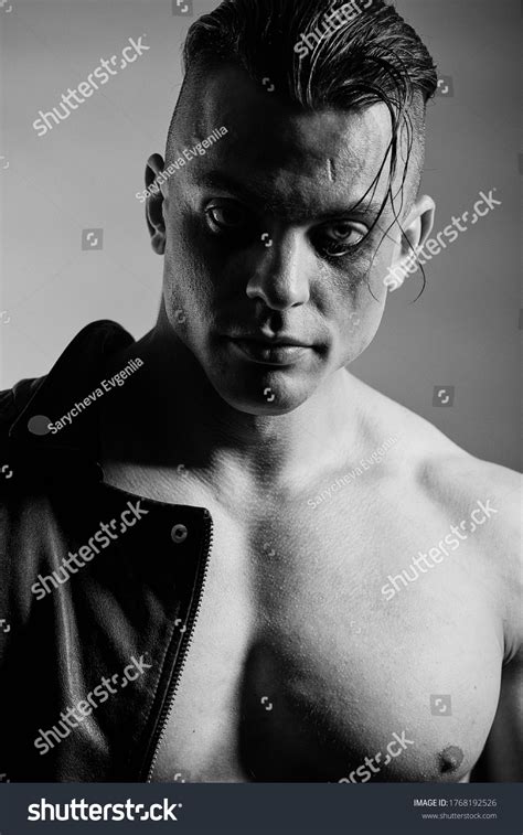 Man Embossed Muscles Naked Torso Leather Stock Photo Shutterstock