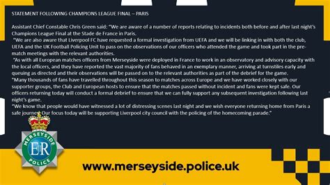 Merseyside Police On Twitter Champions League We Have Issued The