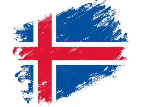 Premium Photo Iceland Flag Painted On A Grunge Brush Stroke White