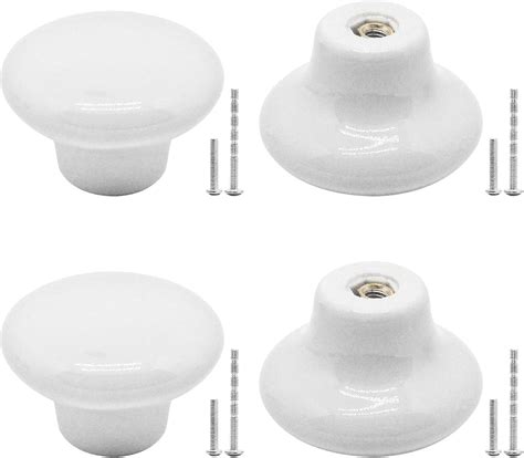 Amazon Swzhai Pcs White Ceramic Cabinet Knobs Round Shaped