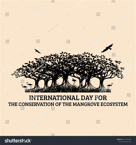 International Day Conservation Mangrove Ecosystem Concept Stock Vector