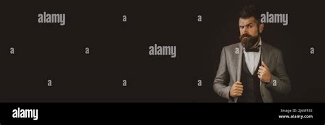 Beard Man In Suit With Classic Long Beard Bearded Gay Barber Barbershop Mustache Men