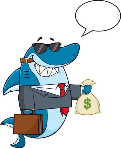 Personnage De Mascotte De Dessin Anim De Requin D Affaires En Costume