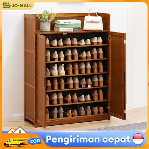 Rak Sepatu Tertutup Lemari Sepatu Rak Sepatu Kayu Minimalis Susun