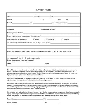 Fillable Online Massage Therapy And Bodywork Intake Form Fax Email