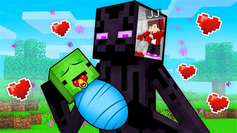 JJ Control Enderman MIND To ADOPT Mikey In Minecraft Maizen