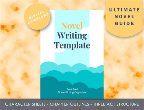Novel Writing Template Ebook Digital Download Novel Organiser