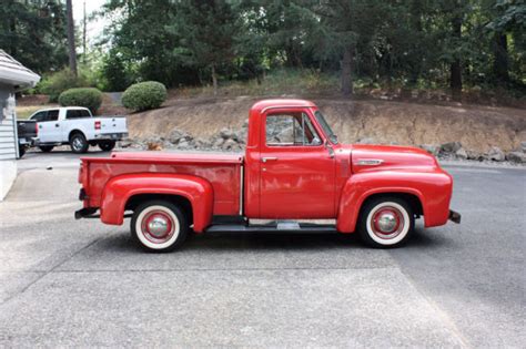 F100 Pickup P U Custom Wood Bed V8 3 Spd Manual Drives Great Classic Ford F 100 1954