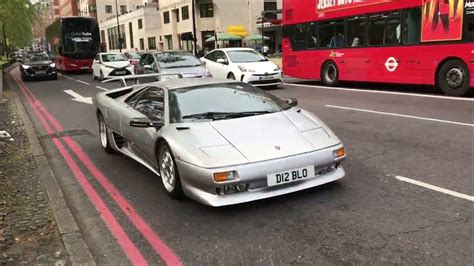 Perfect Conditioned Classic Silver Lamborghini Diablo Drive Through