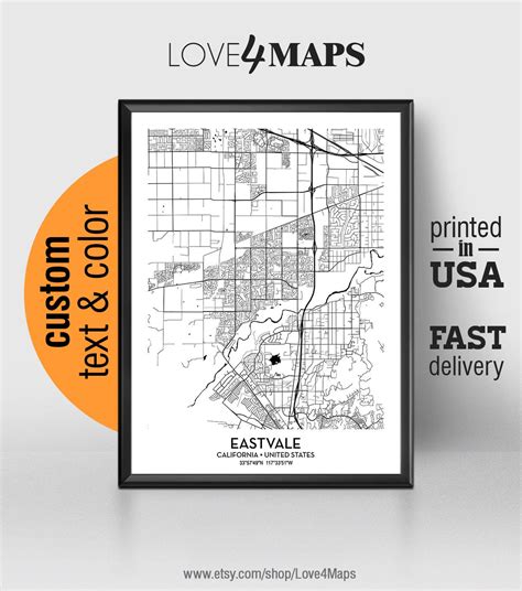 Eastvale California Map Eastvale City Print Eastvale Poster - Etsy