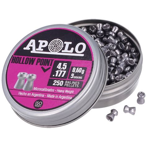 Apolo Hollow Point Extra Heavy Airgun Pellets 177 45mm 250psc