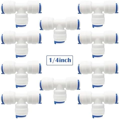 Cesfonjer Tee Inch Reverse Osmosis Tubing Connector Fridge Filter