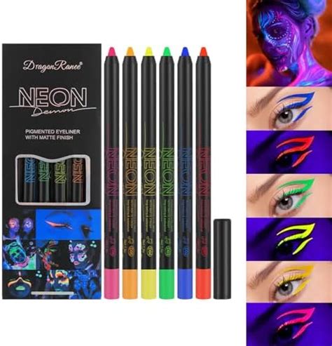 Amazon Jiakale 6 Colors UV Glow Eyeliner Set Neon Eyeliner Pencil