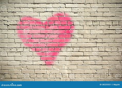 Heart On A Brick Wall Stock Image - Image: 38329351