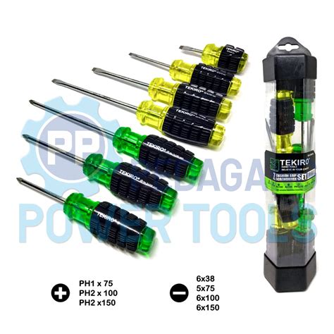 Tekiro Obeng Set Pcs Gagang Karet Plus Minus Screwdriver Cg