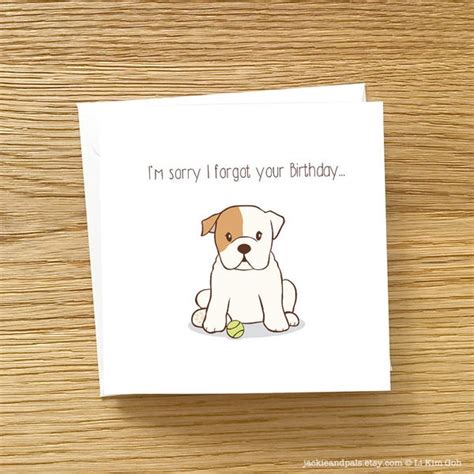 English Bulldog Happy Birthday Card Etsy