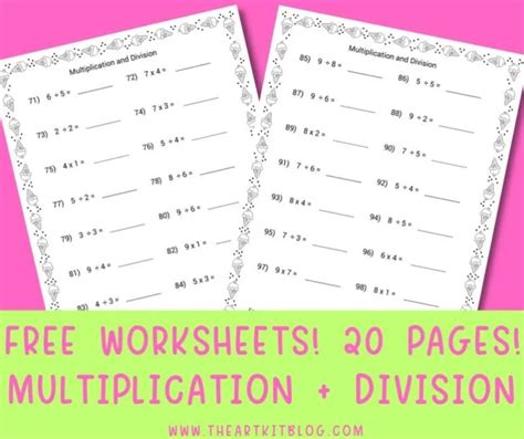 Multiplication And Division Worksheets Free Homeschool Deals