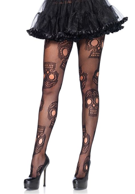 Sugarskull Netz Strumpfhose Strumpfhosen Club Hot Fashion Odretto Highheels