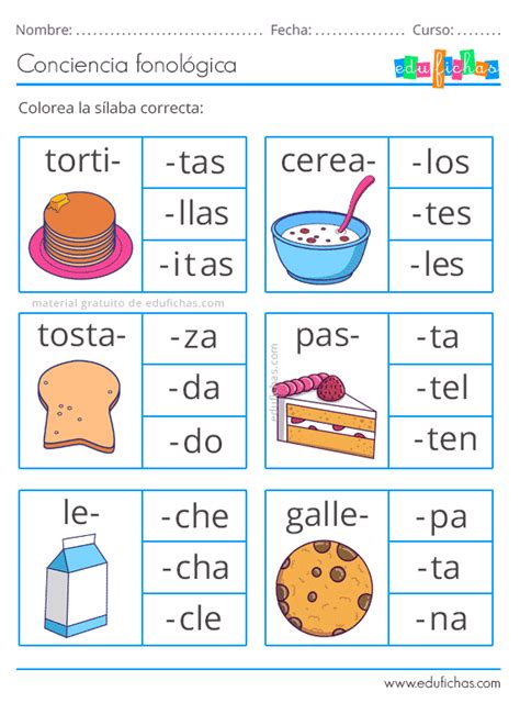Conciencia Fonológica y Silábica Actividades para Niños Gratis