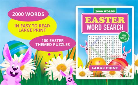 Large Print Easter Word Search For Adults Big Font Easy To Read Word Find Puzzles With