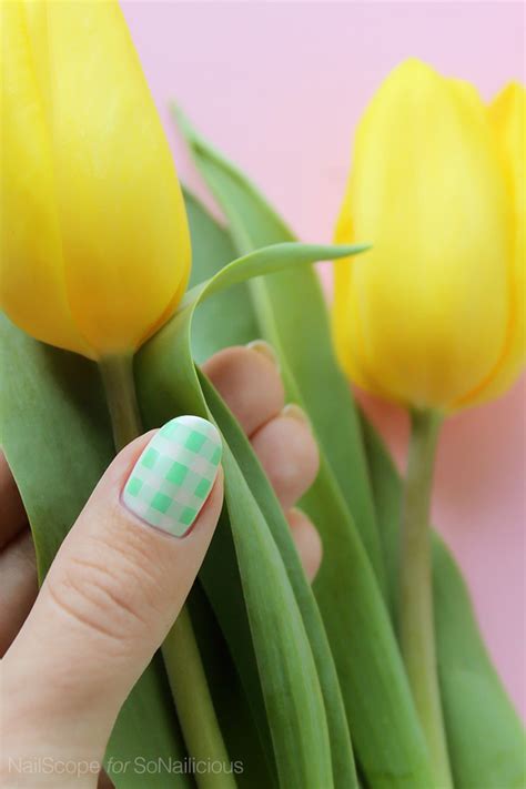 Easter Gingham Pastel Nails How To