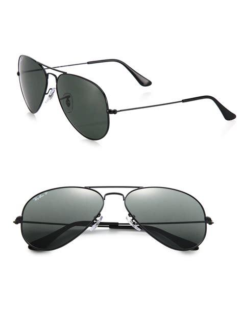 Ray Ban Mm Aviator Sunglasses In Black For Men Lyst