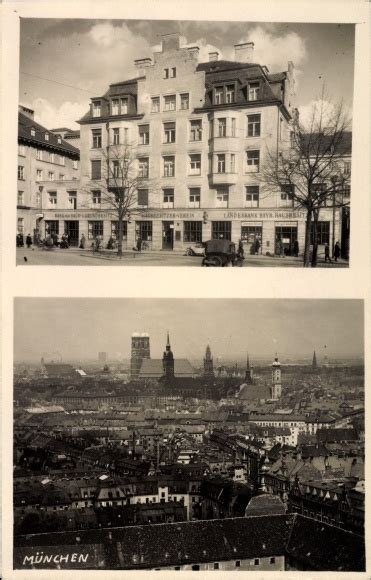 Foto Ansichtskarte Postkarte München Bayern Teilansicht akpool de