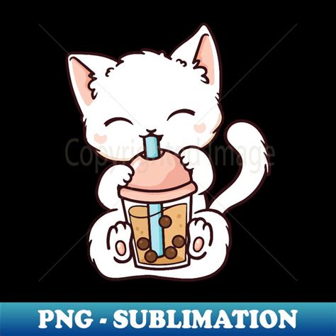 Cute Cat Boba Tea Bubble Tea Anime Cat Kawaii Girls Kitten Inspire