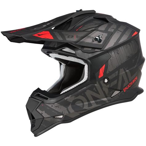 O Neal Motocross Helm 2SRS Glitch V 23 Schwarz Grau Maciag Offroad