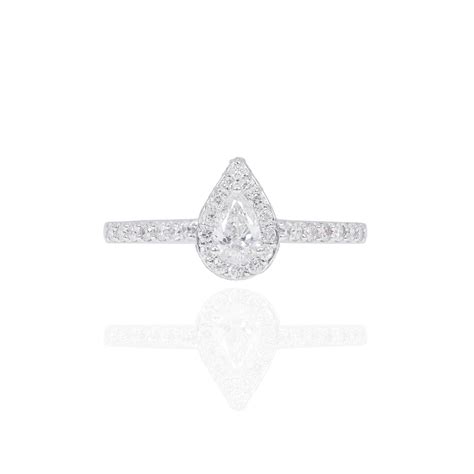 .25 CT Pear Cut Halo Diamond Engagement Ring