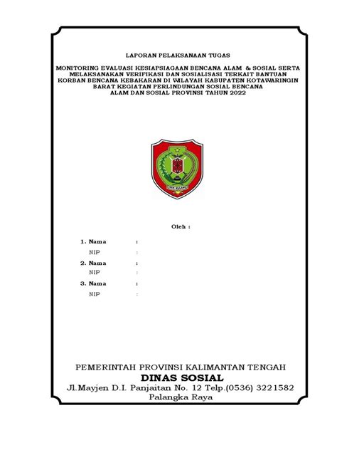 Lap Mitigasi Bencana Pangkalan Bun Dinsos Prov Kalteng Pdf