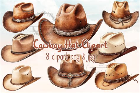 Cowboy Hat Watercolor Clipart Graphic By Christina Clipart Creative