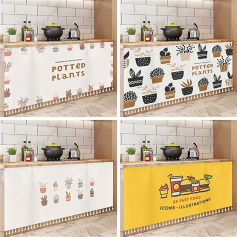 Restaurant Kitchen Cabinet Door Curtain Partition Curtain Self Adhesive