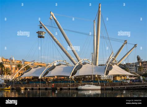 Italy Liguria Genoa The Porto Antico Old Port The Bigo Panoramic