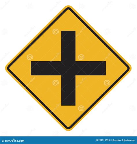 Intersection ahead sign stock illustration. Illustration of sign ...