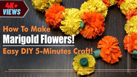 How To Make Marigold Flowers Diy Marigold Flowers Garland Paper