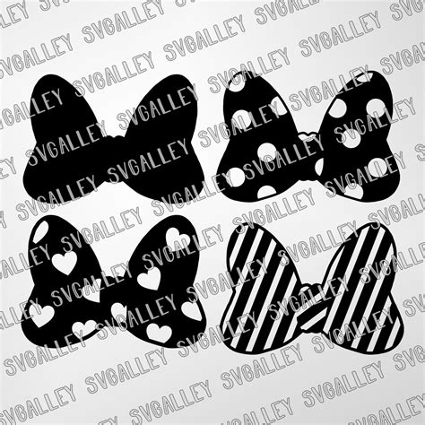 Bows Svg Minnie Svg Pattern Svg Cutting Template Vector Etsy