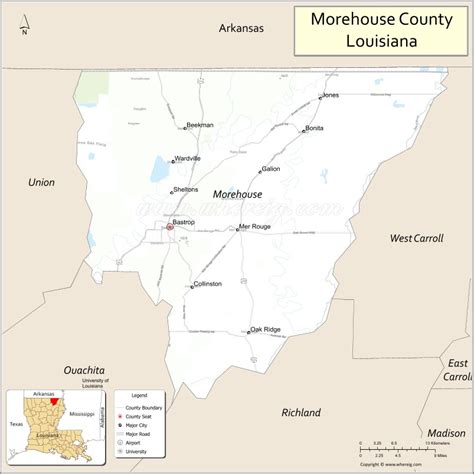 Morehouse Parish Map Louisiana Where Is Located Cities Population Highways And Facts