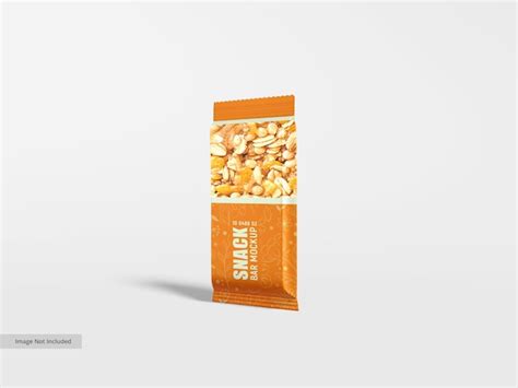 Premium Psd Glossy Foil Snacks Bar Packet Branding Packaging Mockup