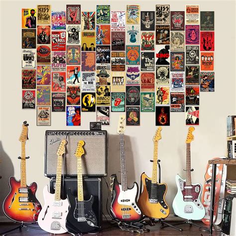 Buy Rock Music Wall Collage Kit 70pcs Vintage Aesthetic Album Covers