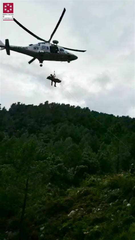 Una senderista herida y evacuada en helicóptero en Villahermosa del Río