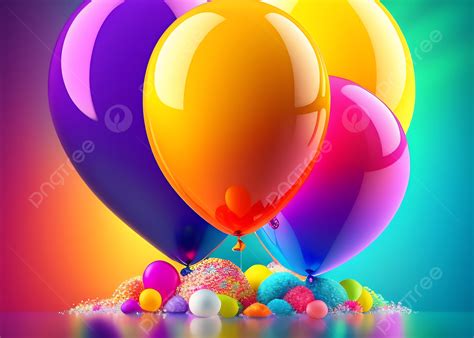 A Colorful Background With Balloons And Confetti Ai Artwork Colorful