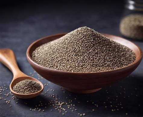 Premium Photo Chia Seed In A Wooden Bowl