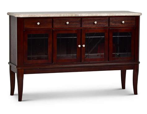 Steve Silver Marseille Marble Top Sideboard In Merlot Cherry Ms850sb By