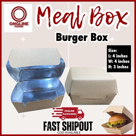 100 Pcs Burger Box Mealbox Take Out Box Shopee Malaysia