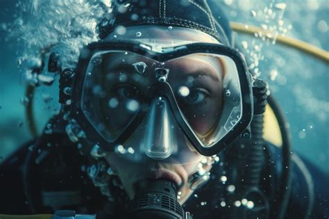 Professional Scuba Diver In Full Gear Premium AI Generated Image