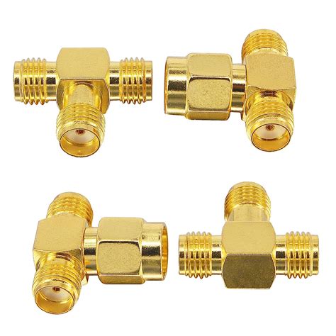 Boobrie 4 Stück SMA Stecker auf Dual SMA Stecker HF Koaxial Splitter