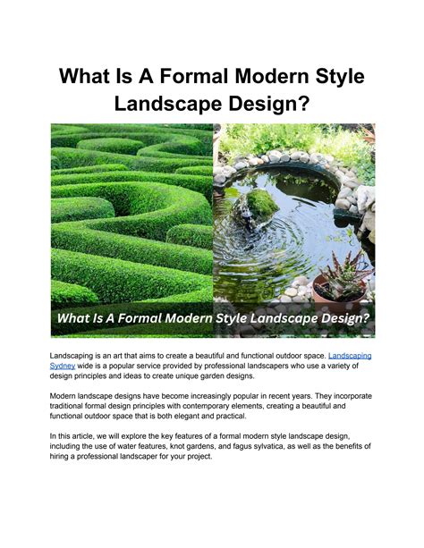 What Is A Formal Modern Style Landscape Design By Jonna Cantoria Issuu