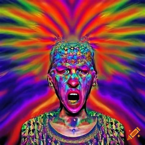 Colorful Image Depicting Person Yelling From Pain